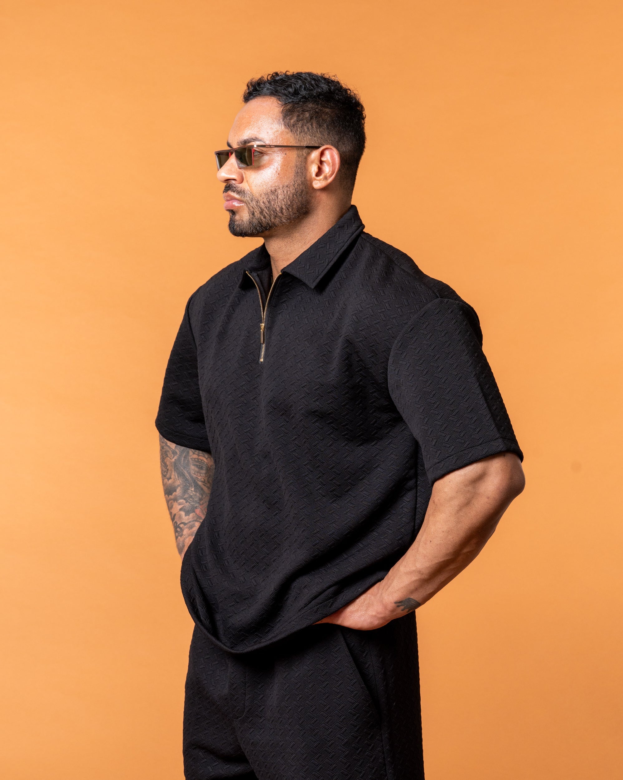 Lumière Black Half Zip Gold - NORTHLINE LABEL AS