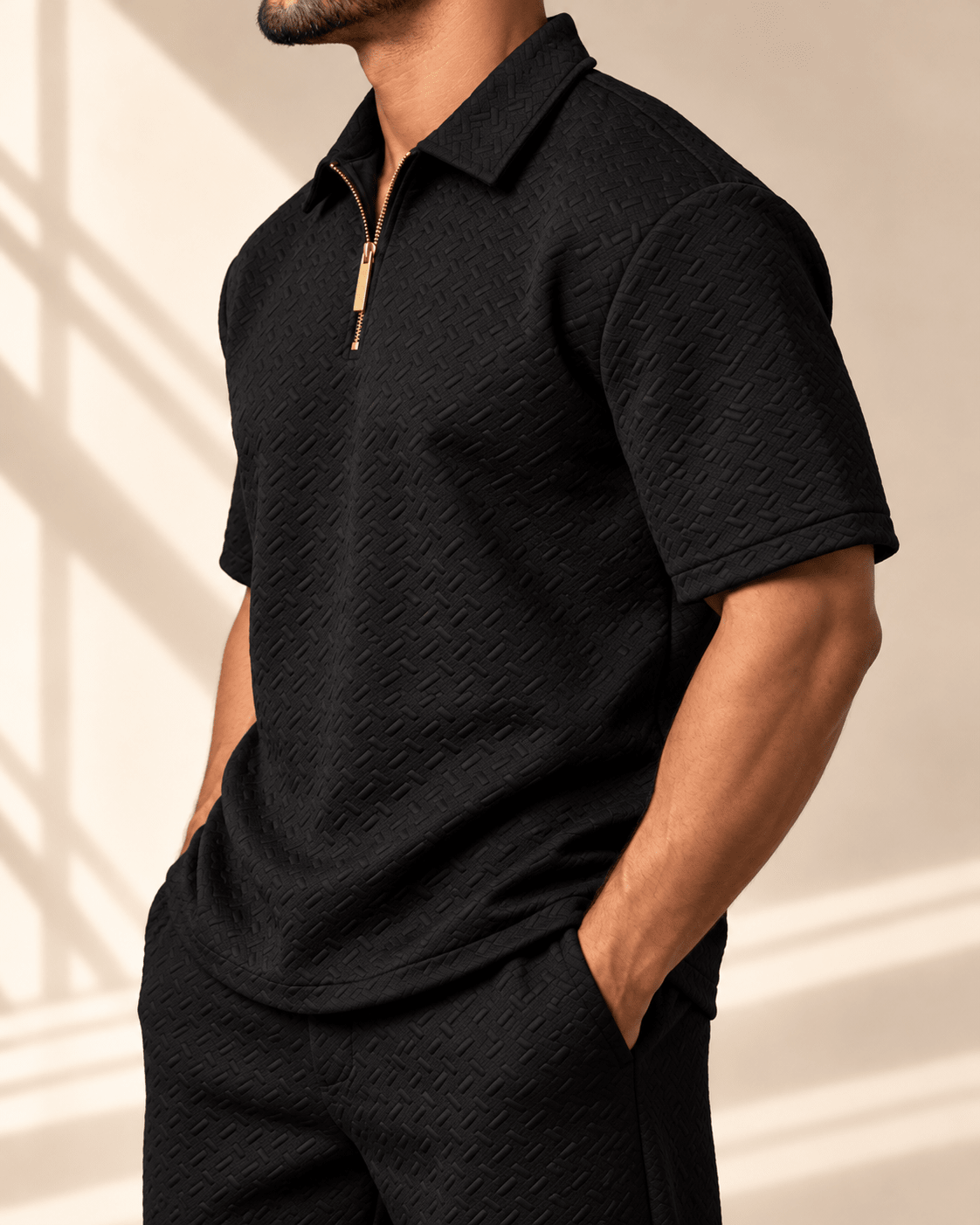 Lumière Black Half Zip Gold - VITCHI VILANI