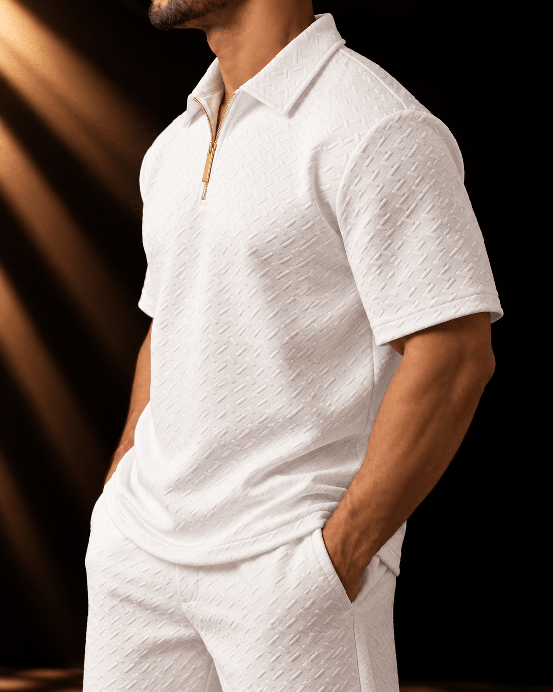 Lumière White Half Zip Gold - VITCHI VILANI