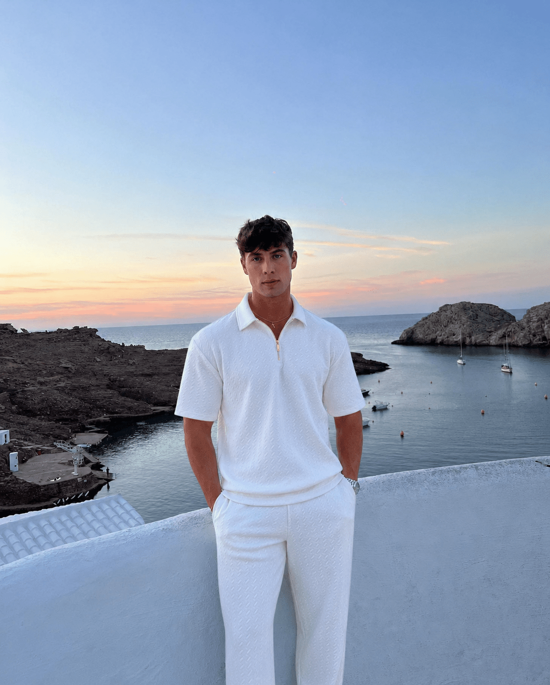 Lumière White Half Zip Gold - NORTHLINE LABEL AS