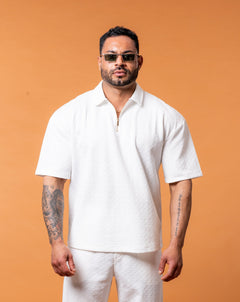 Lumière White Half Zip Gold - NORTHLINE LABEL AS