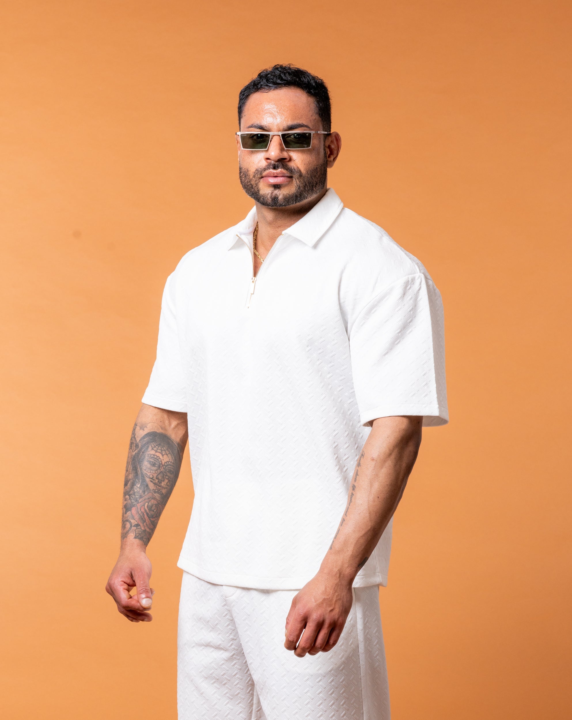 Lumière White Half Zip Gold - NORTHLINE LABEL AS