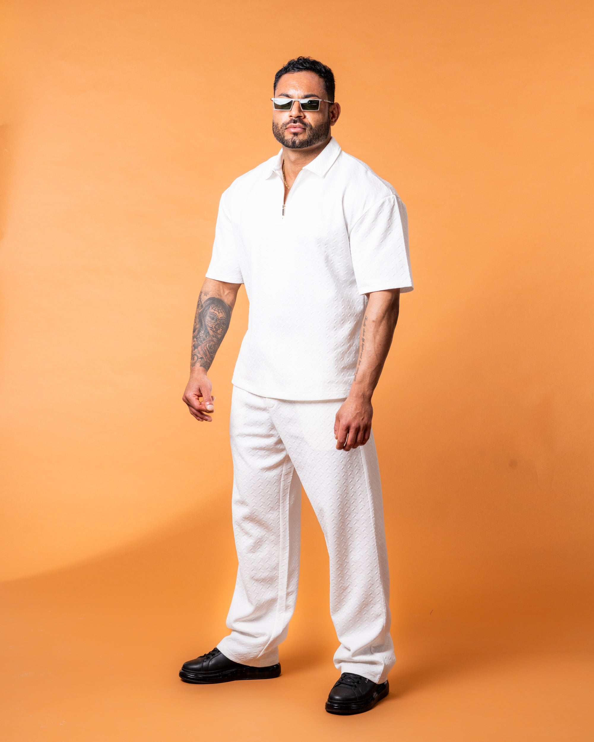 Lumière White Half Zip Gold - NORTHLINE LABEL AS