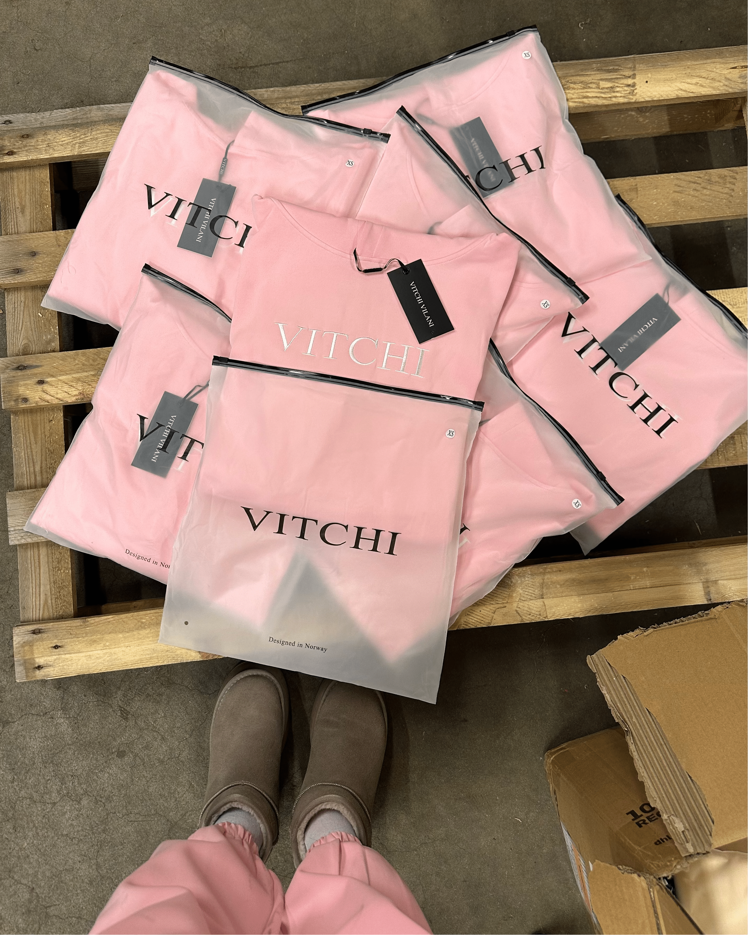 Luxe Tracksuit Hoodie Oversized Baby Pink - NORTHLINE LABEL AS