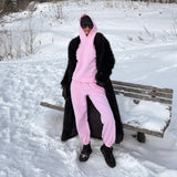 Luxe Tracksuit Hoodie Oversized Baby Pink - NORTHLINE LABEL AS