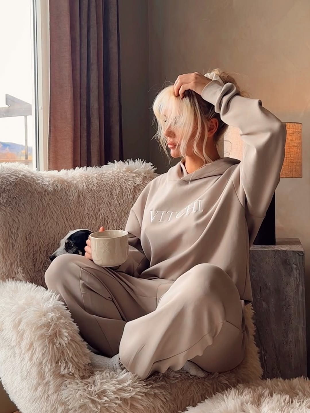 Luxe Tracksuit Hoodie Oversized Mocha - NORTHLINE LABEL AS