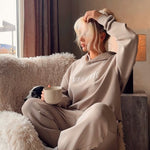 Luxe Tracksuit Hoodie Oversized Mocha - NORTHLINE LABEL AS