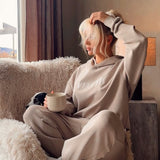 Luxe Tracksuit Hoodie Oversized Mocha - NORTHLINE LABEL AS