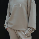 Luxe Tracksuit Hoodie Oversized Mocha - NORTHLINE LABEL AS