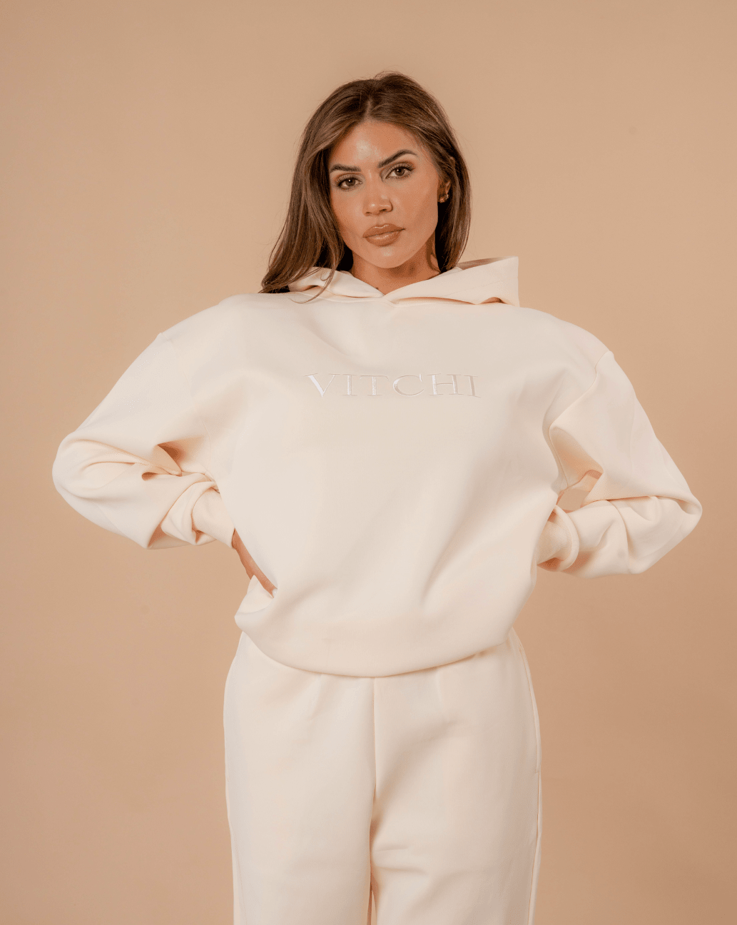 Luxe Tracksuit Hoodie Oversized Vanilla - NORTHLINE LABEL AS
