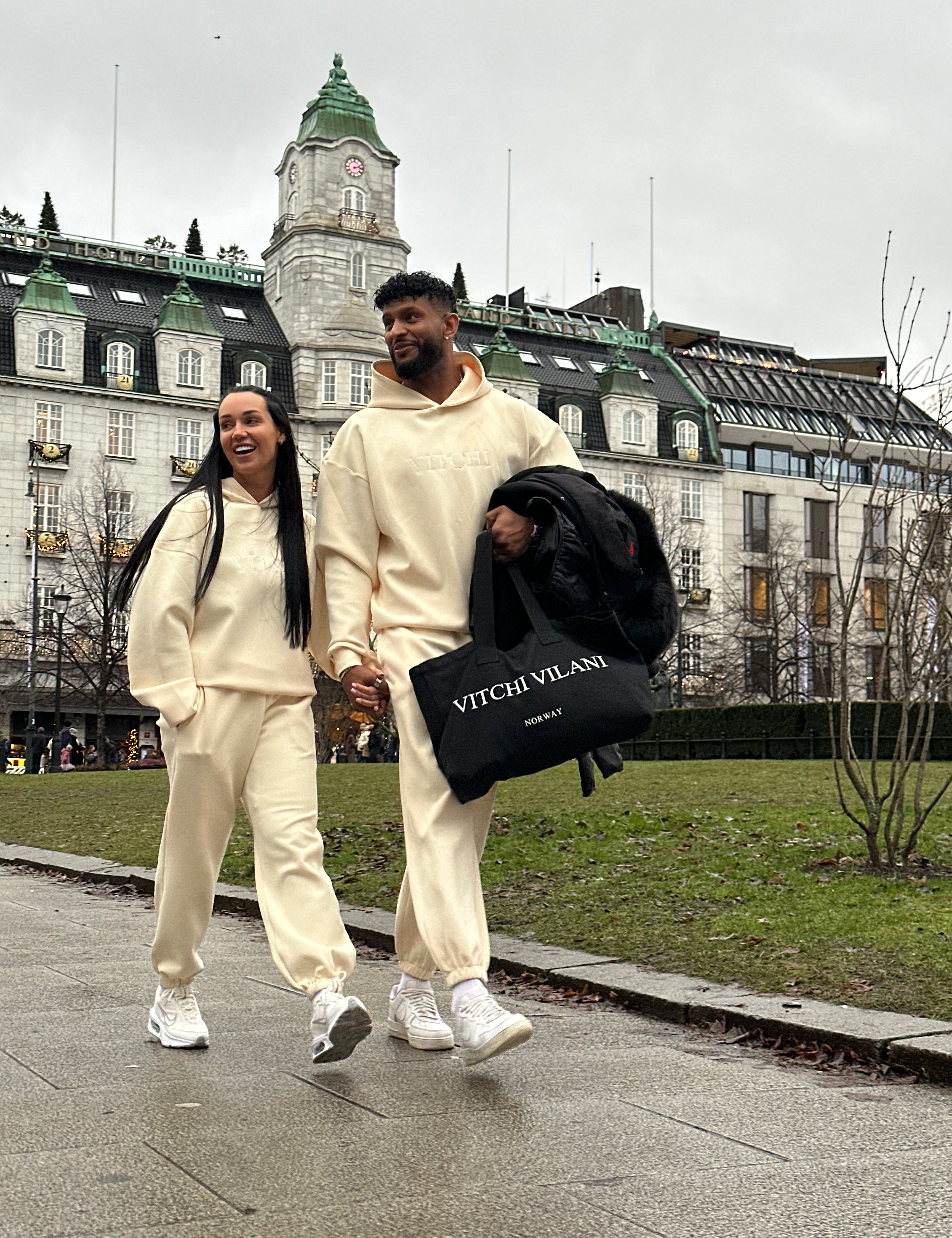 Luxe Tracksuit Hoodie Oversized Vanilla (Man) - NORTHLINE LABEL AS