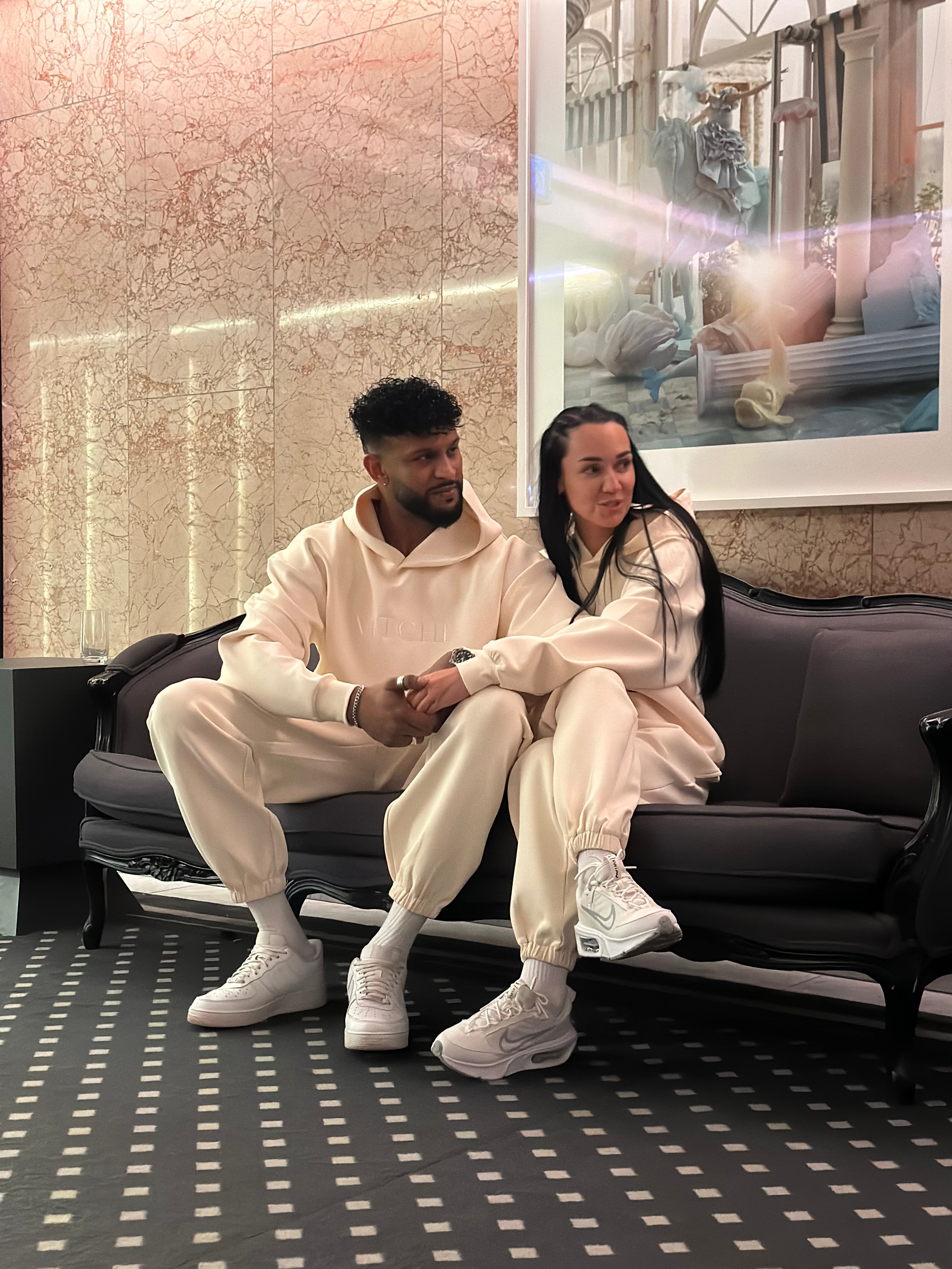 Luxe Tracksuit Hoodie Oversized Vanilla (Man) - NORTHLINE LABEL AS