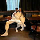 Luxe Tracksuit Hoodie Oversized Vanilla (Man) - NORTHLINE LABEL AS
