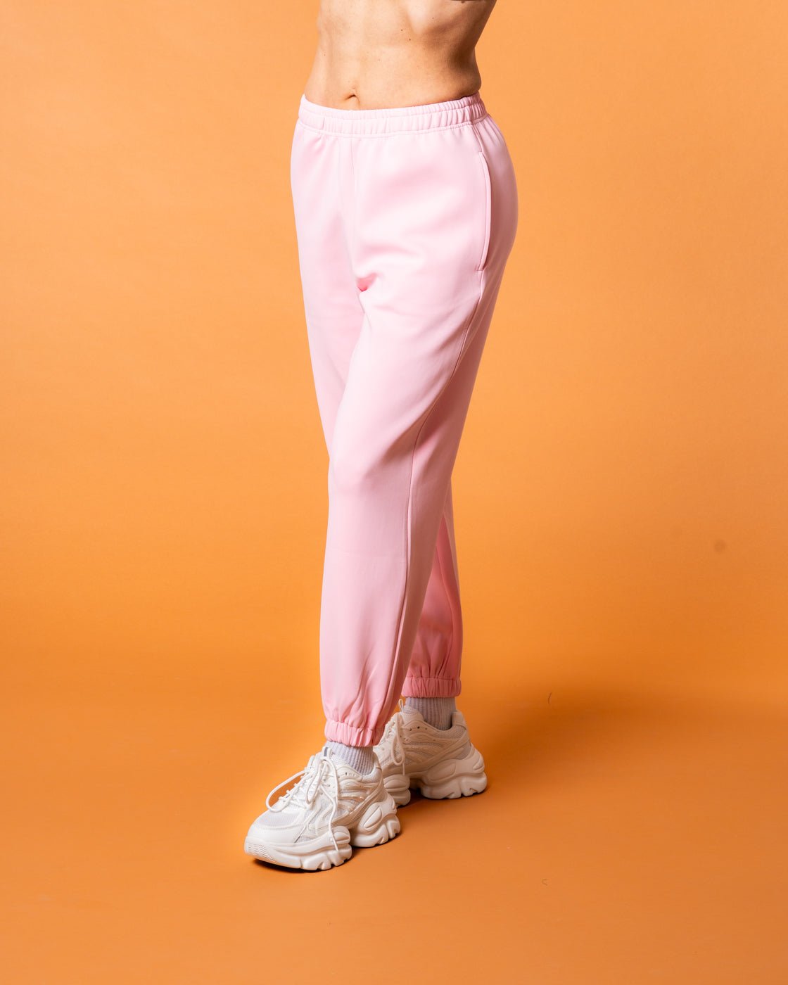 Luxe Tracksuit Pants Oversized Baby Pink - NORTHLINE LABEL AS