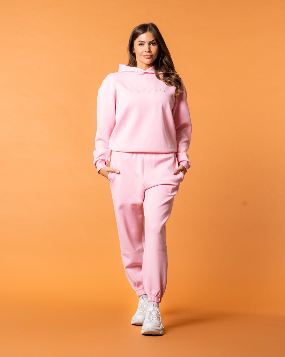 Luxe Tracksuit Pants Oversized Baby Pink - NORTHLINE LABEL AS