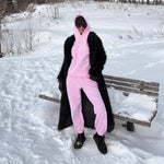 Luxe Tracksuit Pants Oversized Baby Pink - NORTHLINE LABEL AS