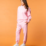 Luxe Tracksuit Pants Oversized Baby Pink - NORTHLINE LABEL AS