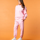 Luxe Tracksuit Pants Oversized Baby Pink - NORTHLINE LABEL AS