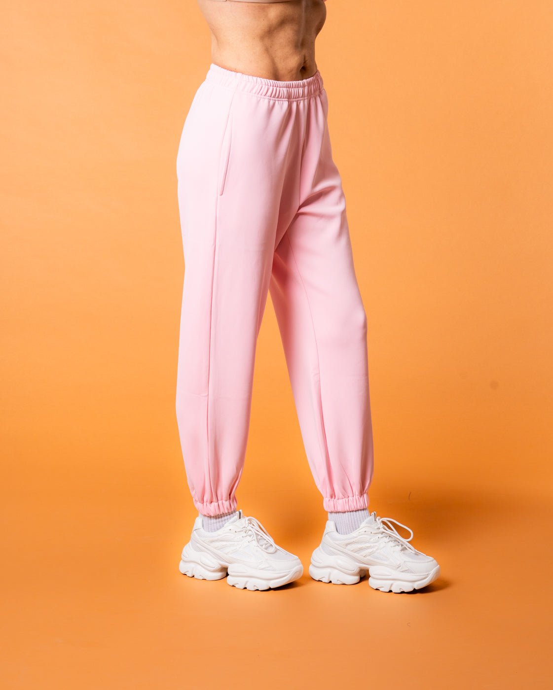 Luxe Tracksuit Pants Oversized Baby Pink - NORTHLINE LABEL AS