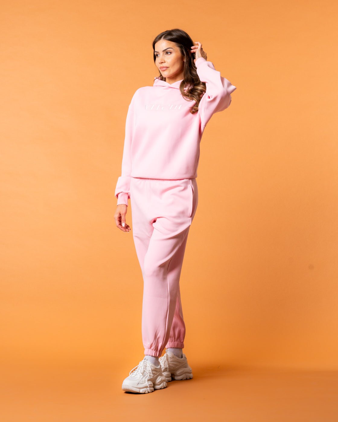 Luxe Tracksuit Pants Oversized Baby Pink - NORTHLINE LABEL AS