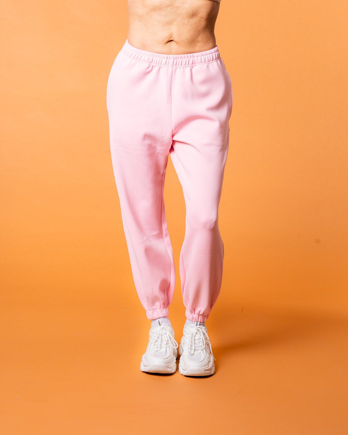 Luxe Tracksuit Pants Oversized Baby Pink - NORTHLINE LABEL AS