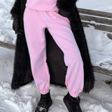 Luxe Tracksuit Pants Oversized Baby Pink - NORTHLINE LABEL AS