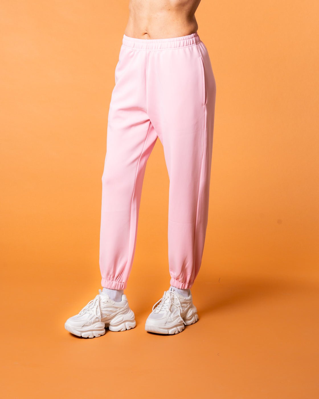 Luxe Tracksuit Pants Oversized Baby Pink - NORTHLINE LABEL AS