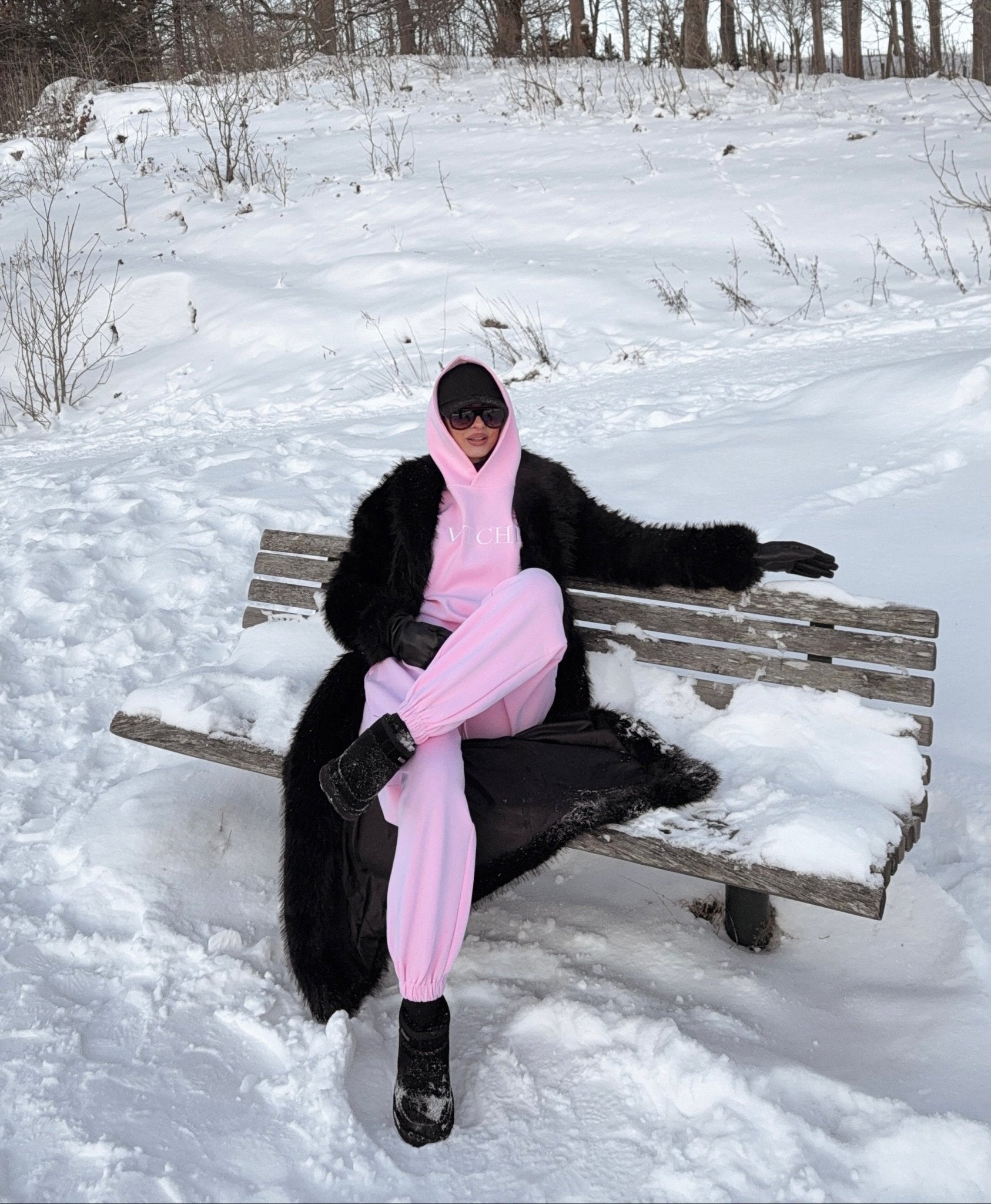 Luxe Tracksuit Pants Oversized Baby Pink - NORTHLINE LABEL AS