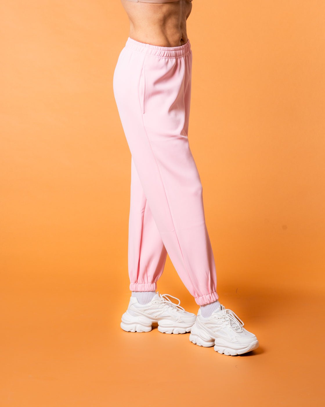 Luxe Tracksuit Pants Oversized Baby Pink - NORTHLINE LABEL AS