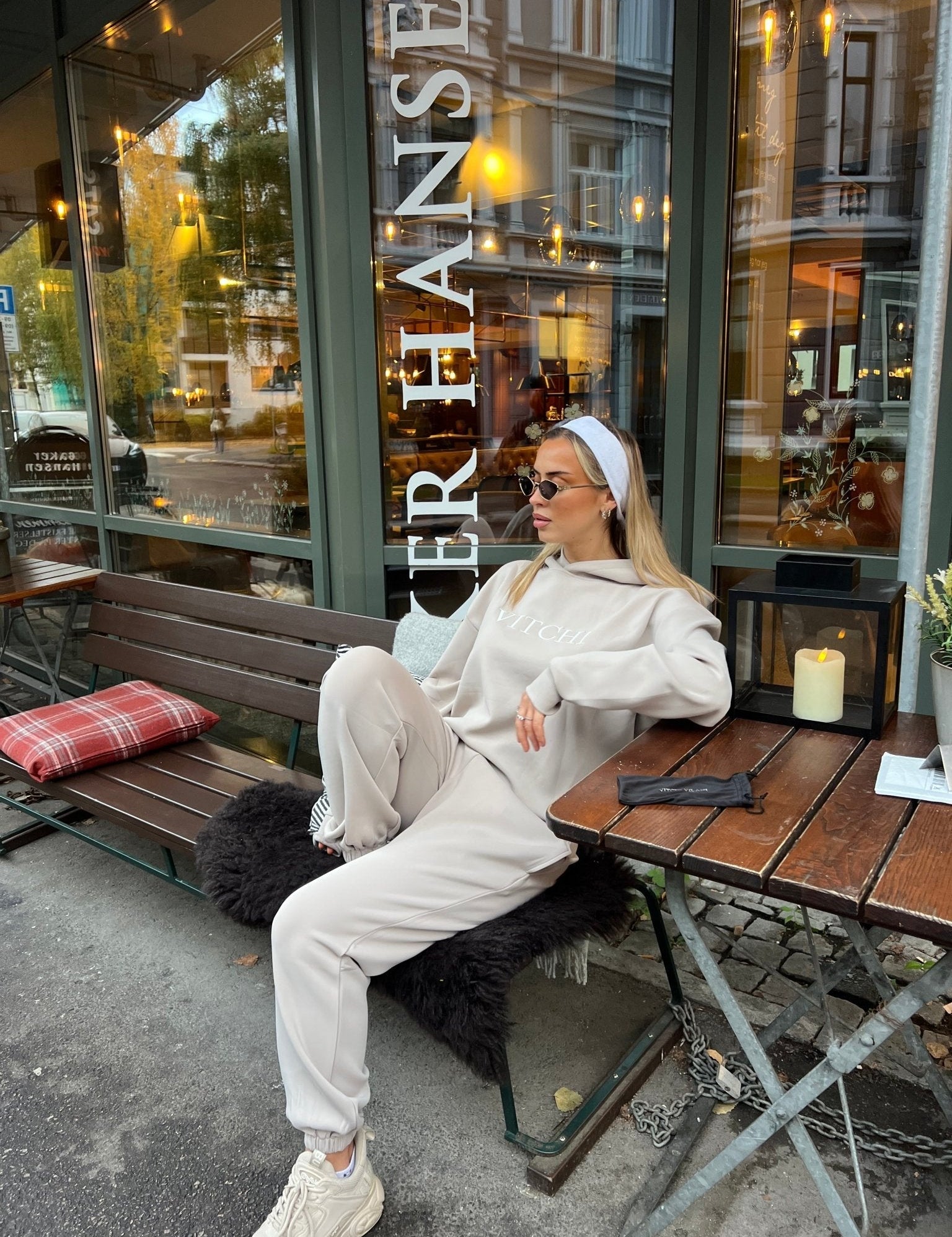 Luxe Tracksuit Pants Oversized Mocha - NORTHLINE LABEL AS
