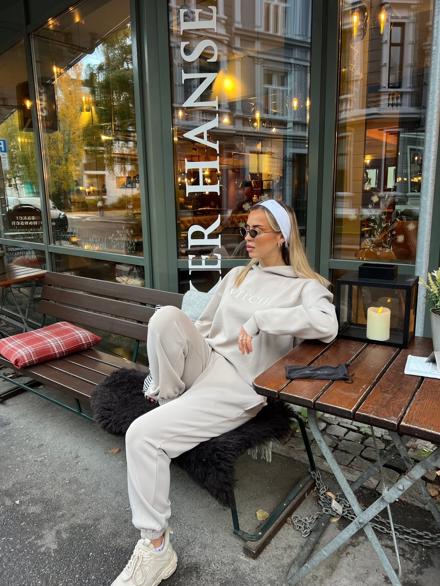 Luxe Tracksuit Pants Oversized Mocha - NORTHLINE LABEL AS