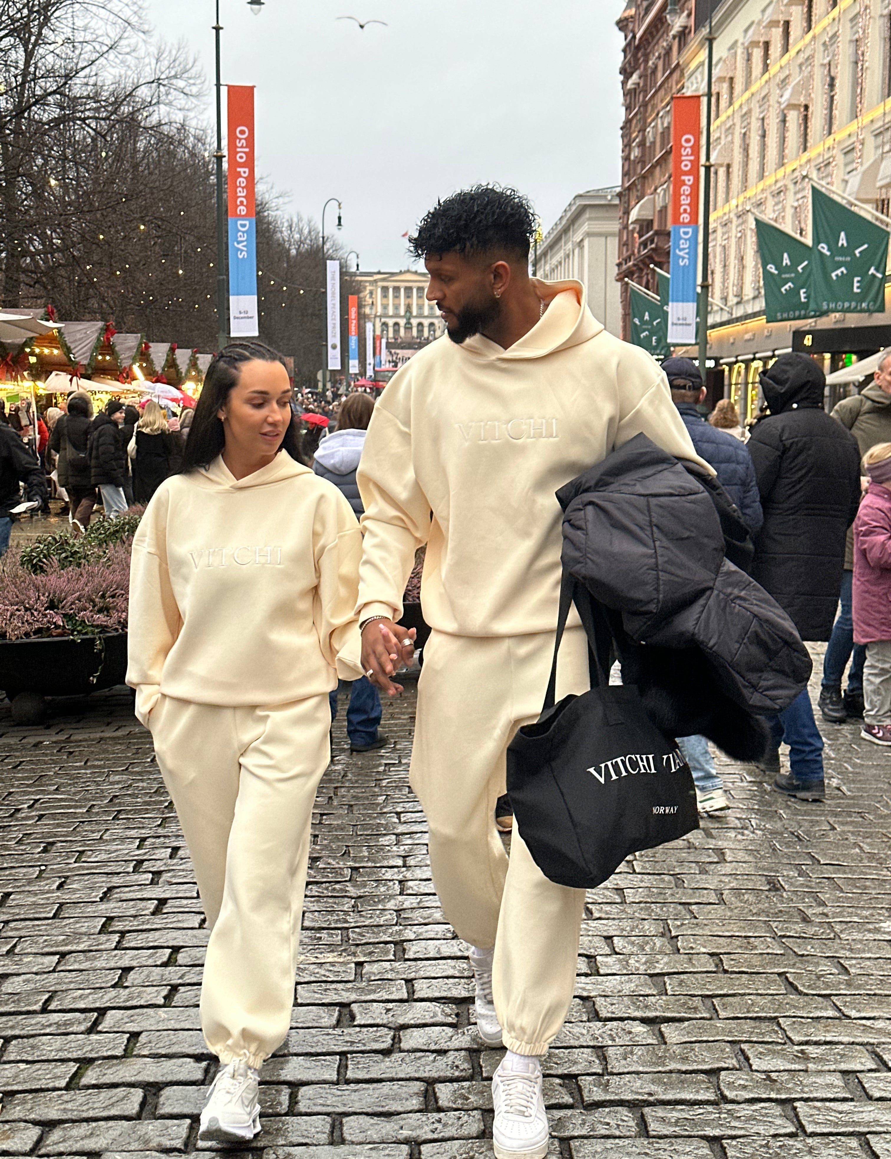 Luxe tracksuit pants oversized vanilla - NORTHLINE LABEL AS