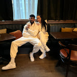 Luxe Tracksuit Pants Oversized Vanilla (Man) - NORTHLINE LABEL AS