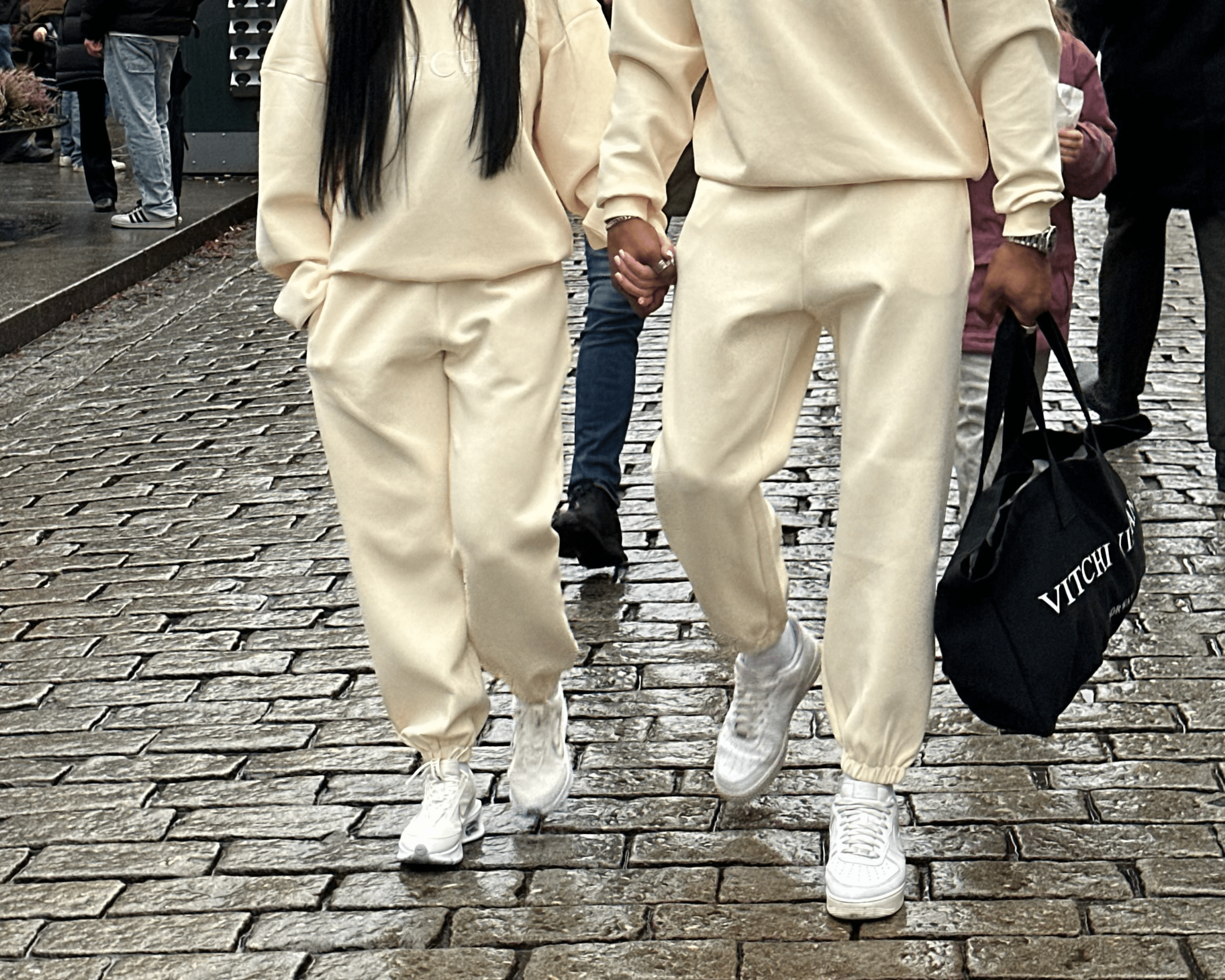 Luxe Tracksuit Pants Oversized Vanilla (Man) - NORTHLINE LABEL AS