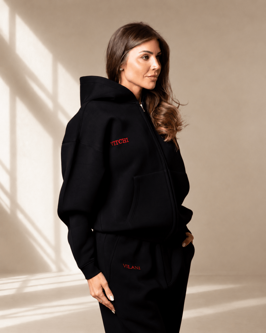 Noir Tracksuit Hoodie - VITCHI VILANI
