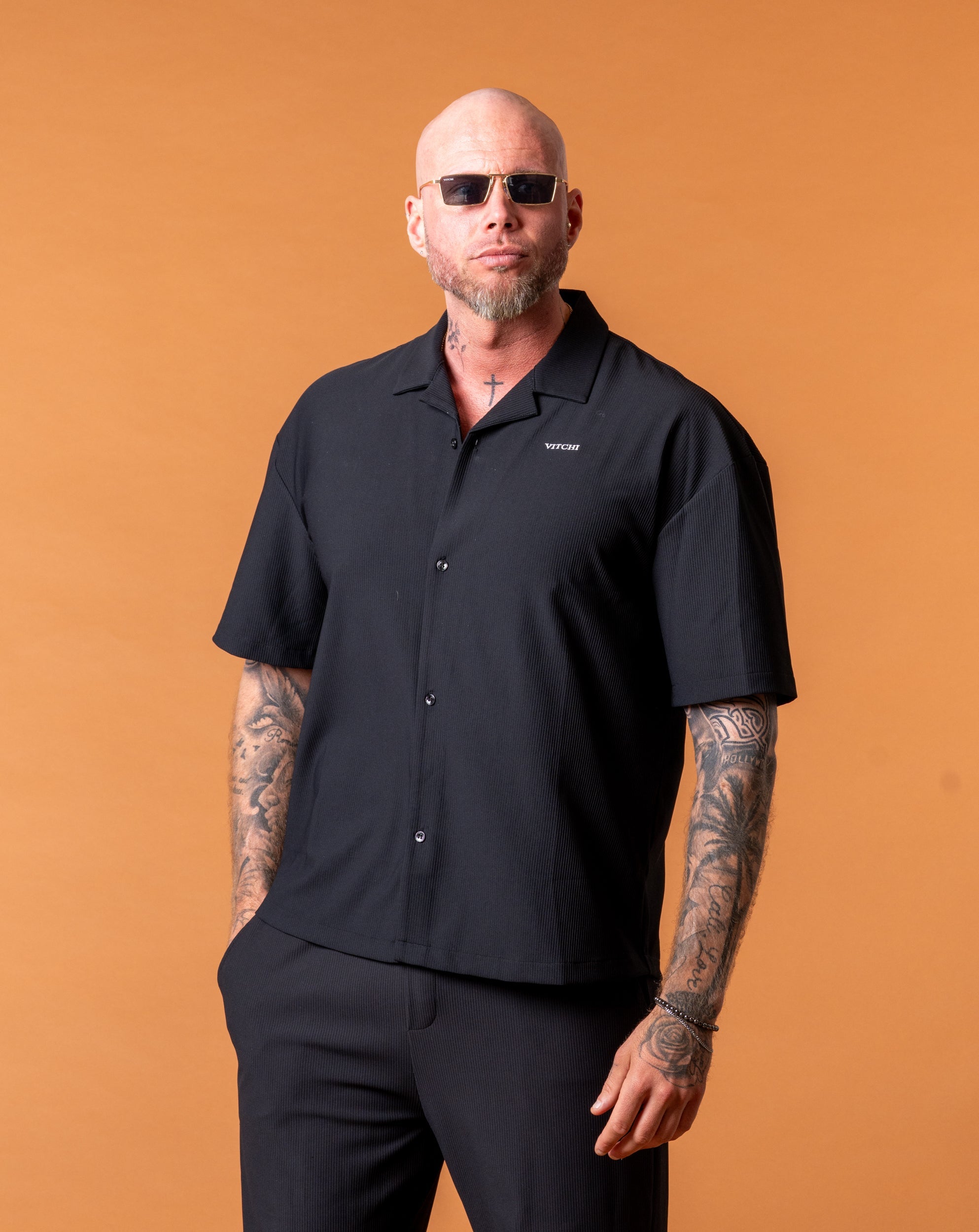 Riviera Black Shirt - NORTHLINE LABEL AS