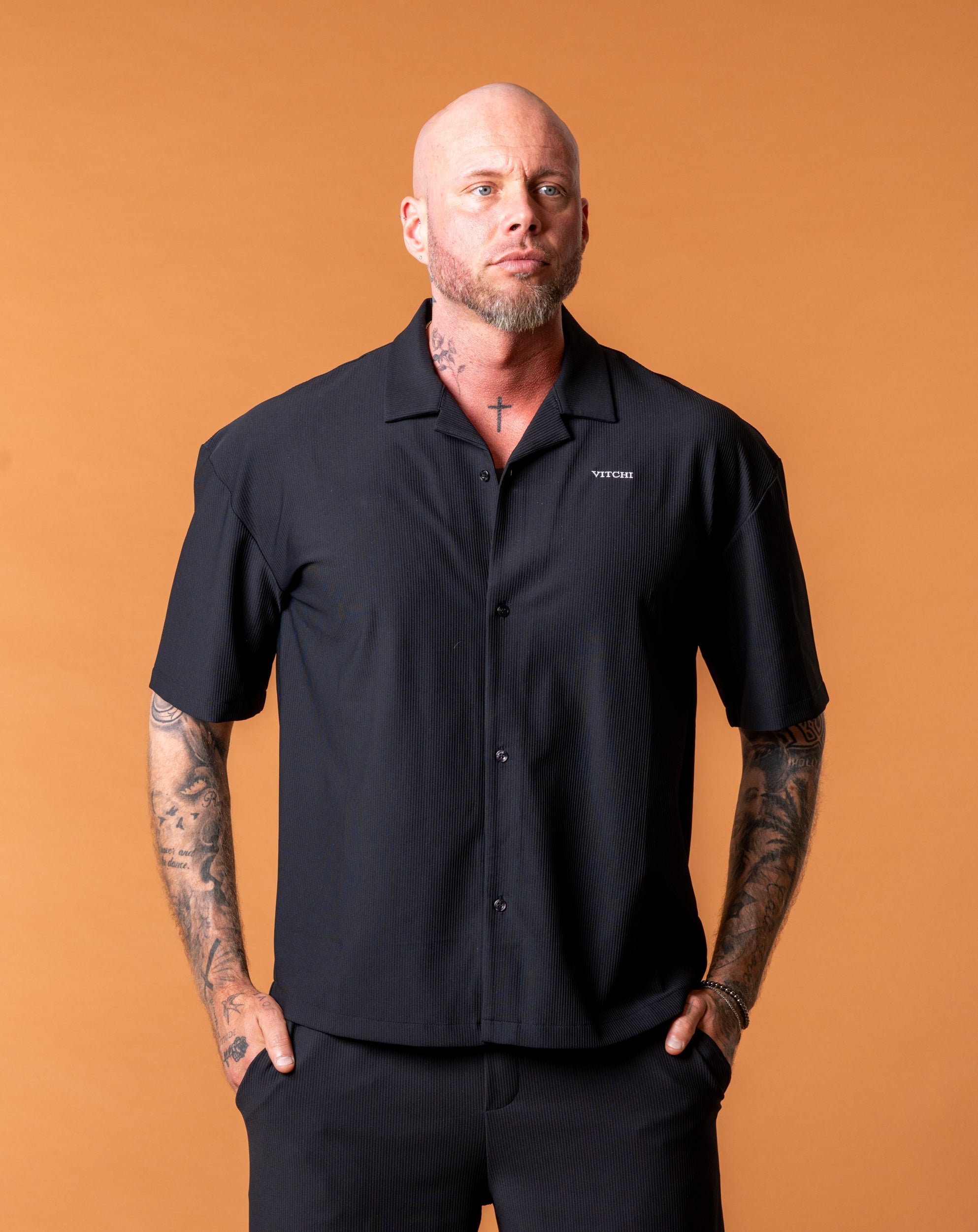 Riviera Black Shirt - NORTHLINE LABEL AS