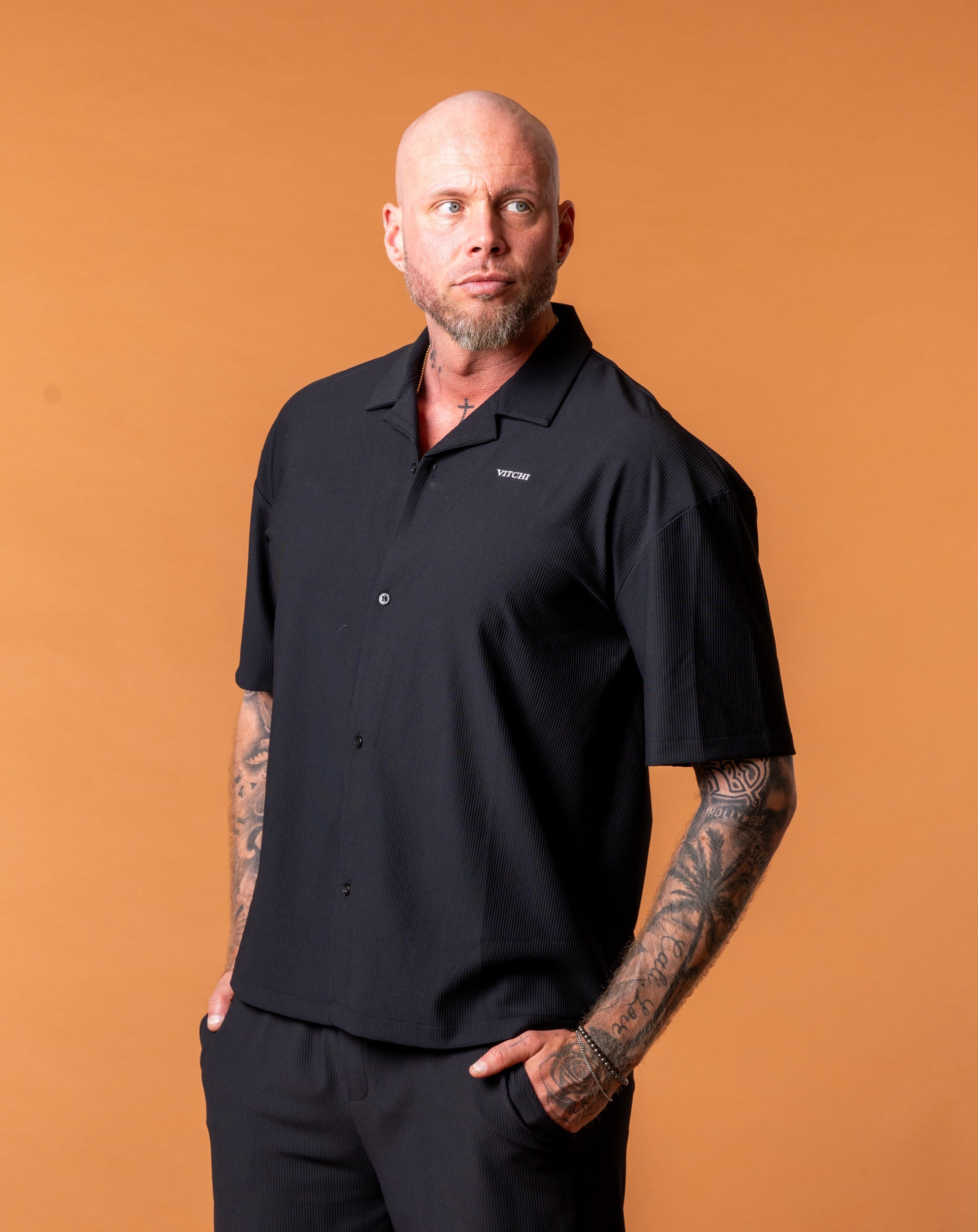Riviera Black Shirt - NORTHLINE LABEL AS