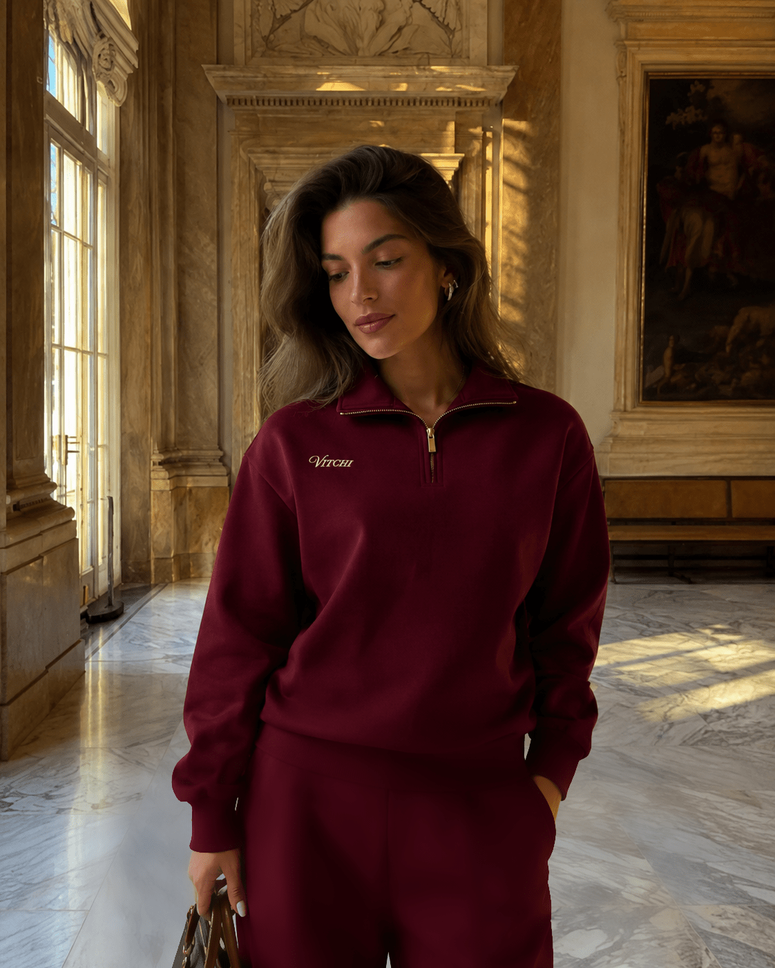 Royal Half Zip Burgunder - NORTHLINE LABEL AS