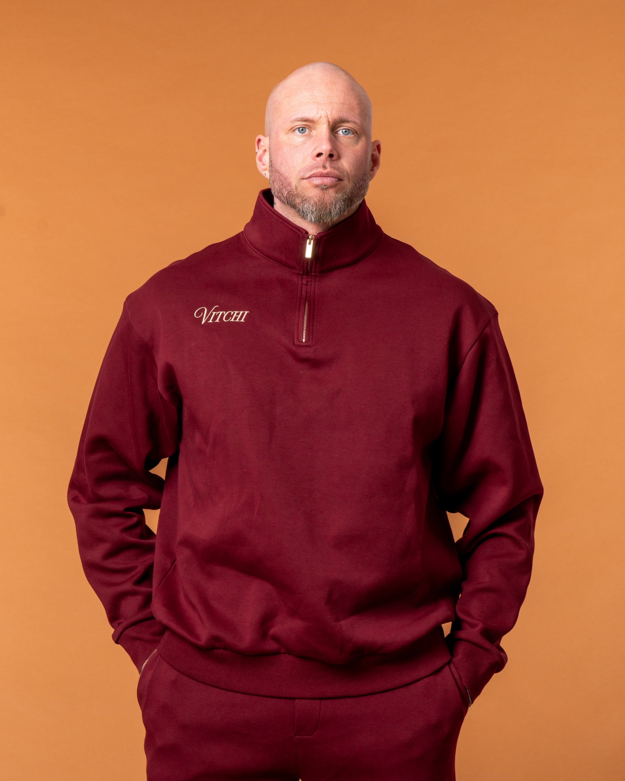 Royal Half Zip Burgunder Man - NORTHLINE LABEL AS