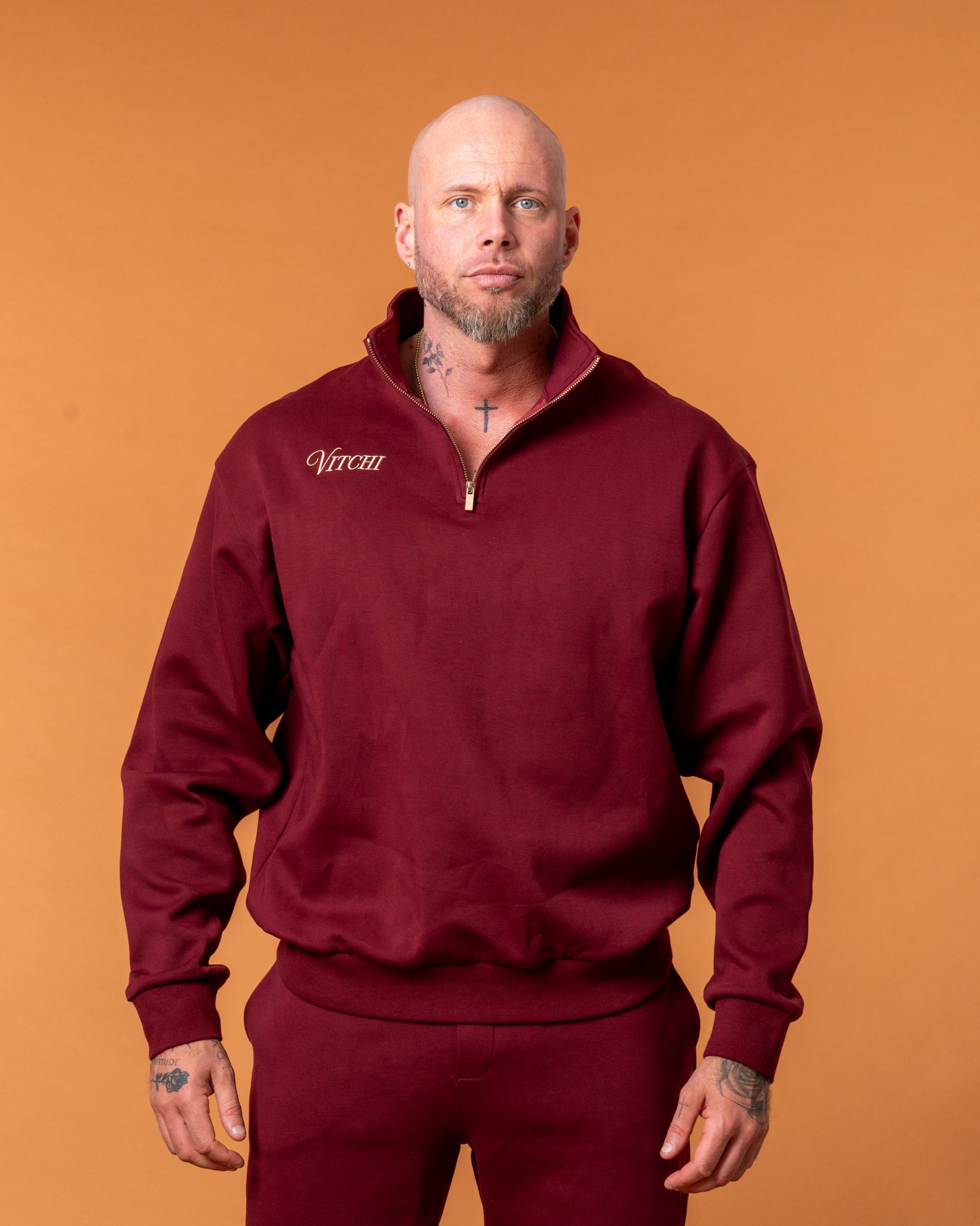 Royal Half Zip Burgunder Man - NORTHLINE LABEL AS