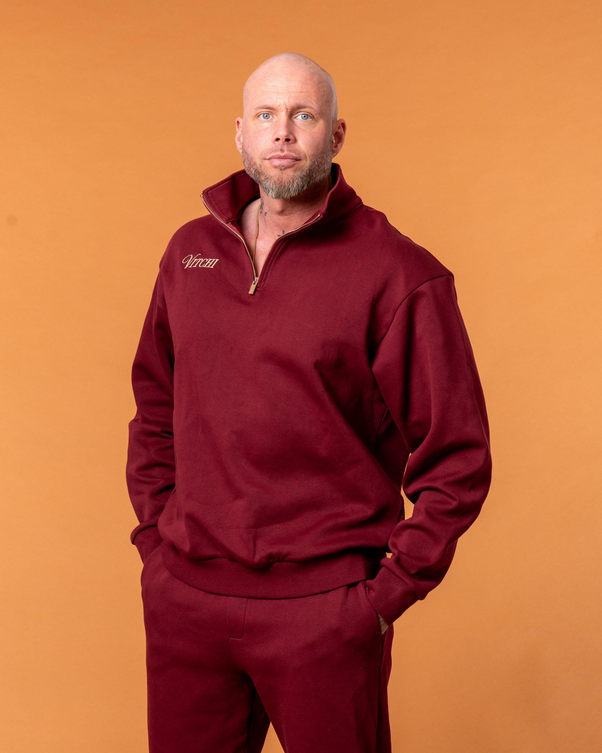 Royal Half Zip Burgunder Man - NORTHLINE LABEL AS