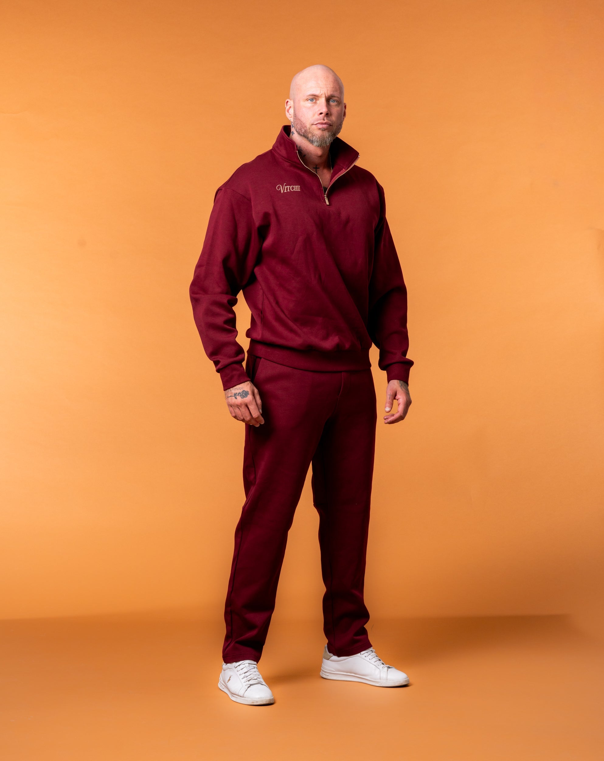 Royal Half Zip Burgunder Man - NORTHLINE LABEL AS