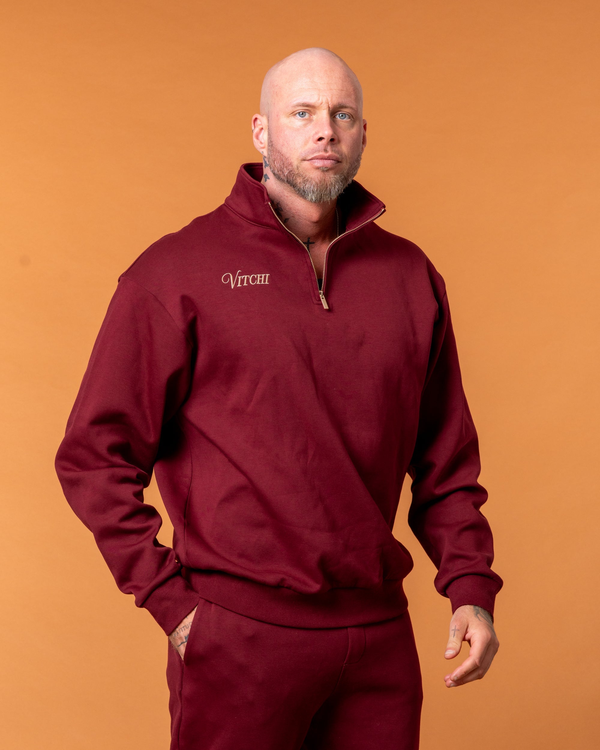 Royal Half Zip Burgunder Man - NORTHLINE LABEL AS