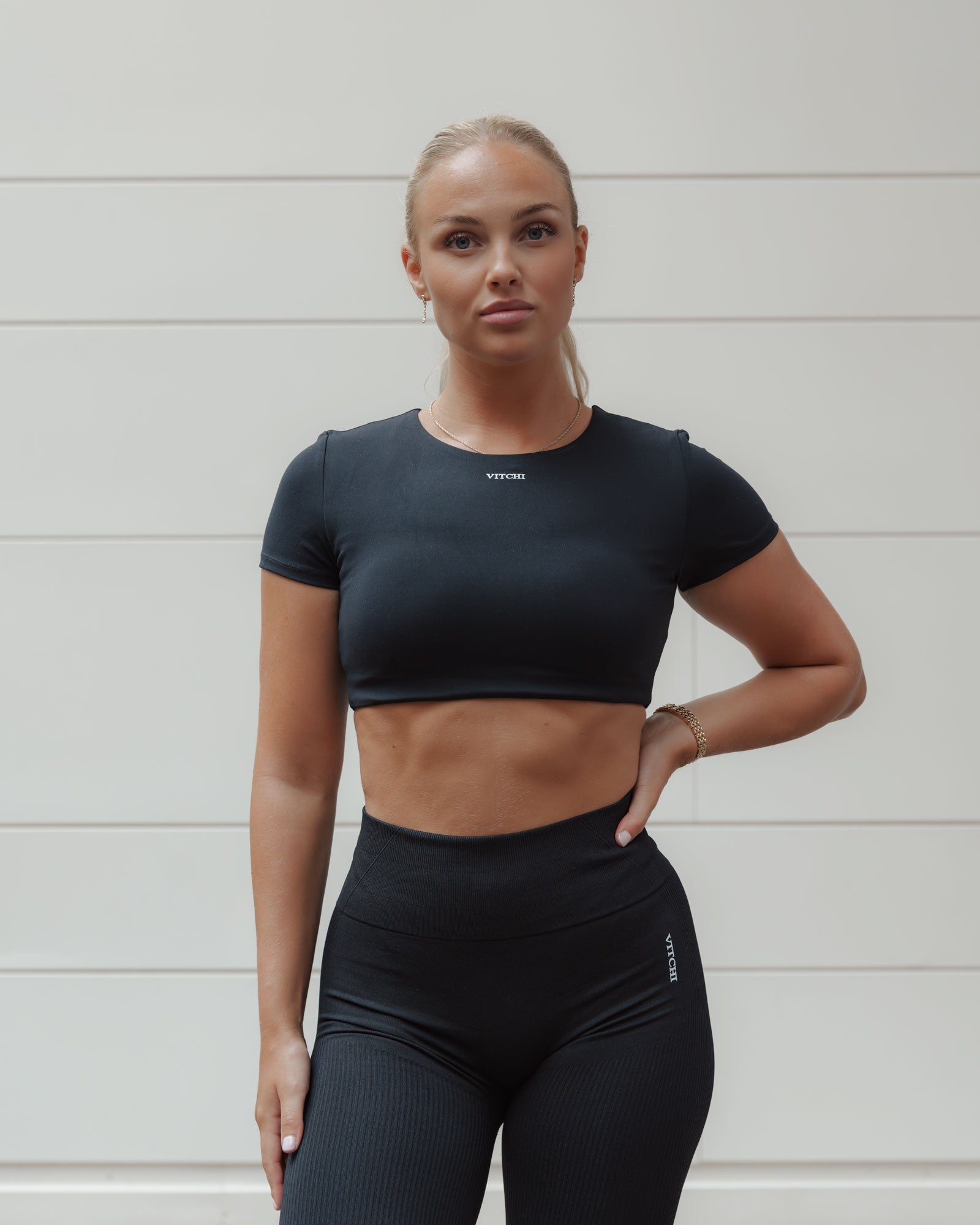 Short sleeve top black - NORTHLINE LABEL AS