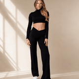 V-Waist Flat Pants - VITCHI VILANI