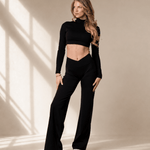 V-Waist Flat Pants - VITCHI VILANI