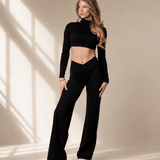 V-Waist Flat Pants - VITCHI VILANI