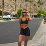 V - waist sculpt shorts black - NORTHLINE LABEL AS