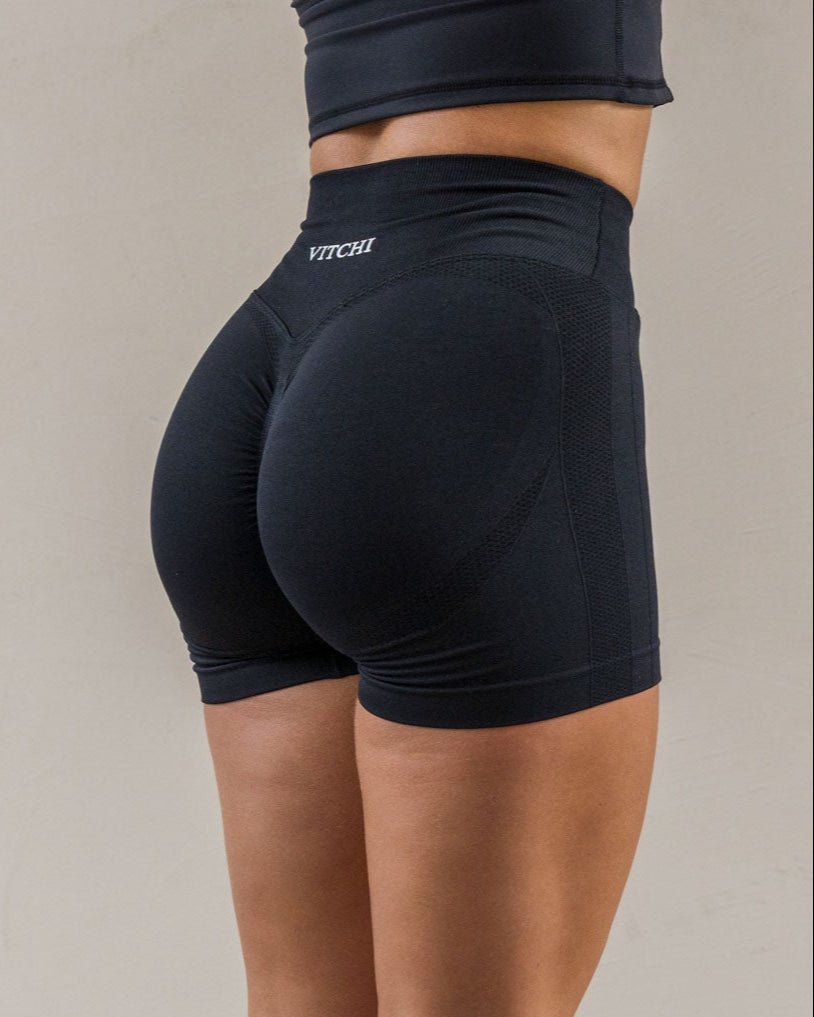 V - waist sculpt shorts black - NORTHLINE LABEL AS